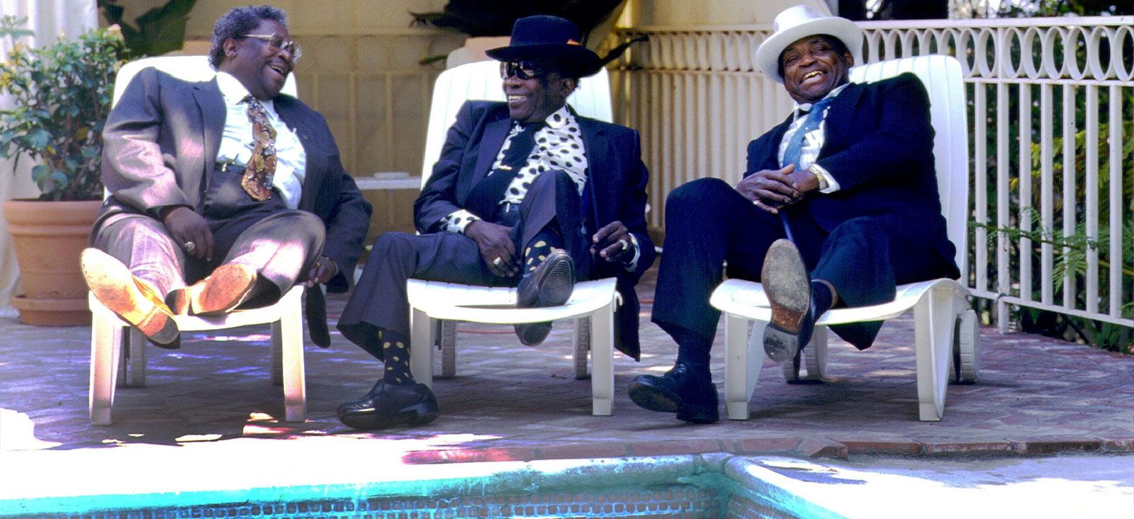 B.B. King, John Lee Hooker & Willie Dixon, Sunset Marquis, 1991 by Paul Natkin
