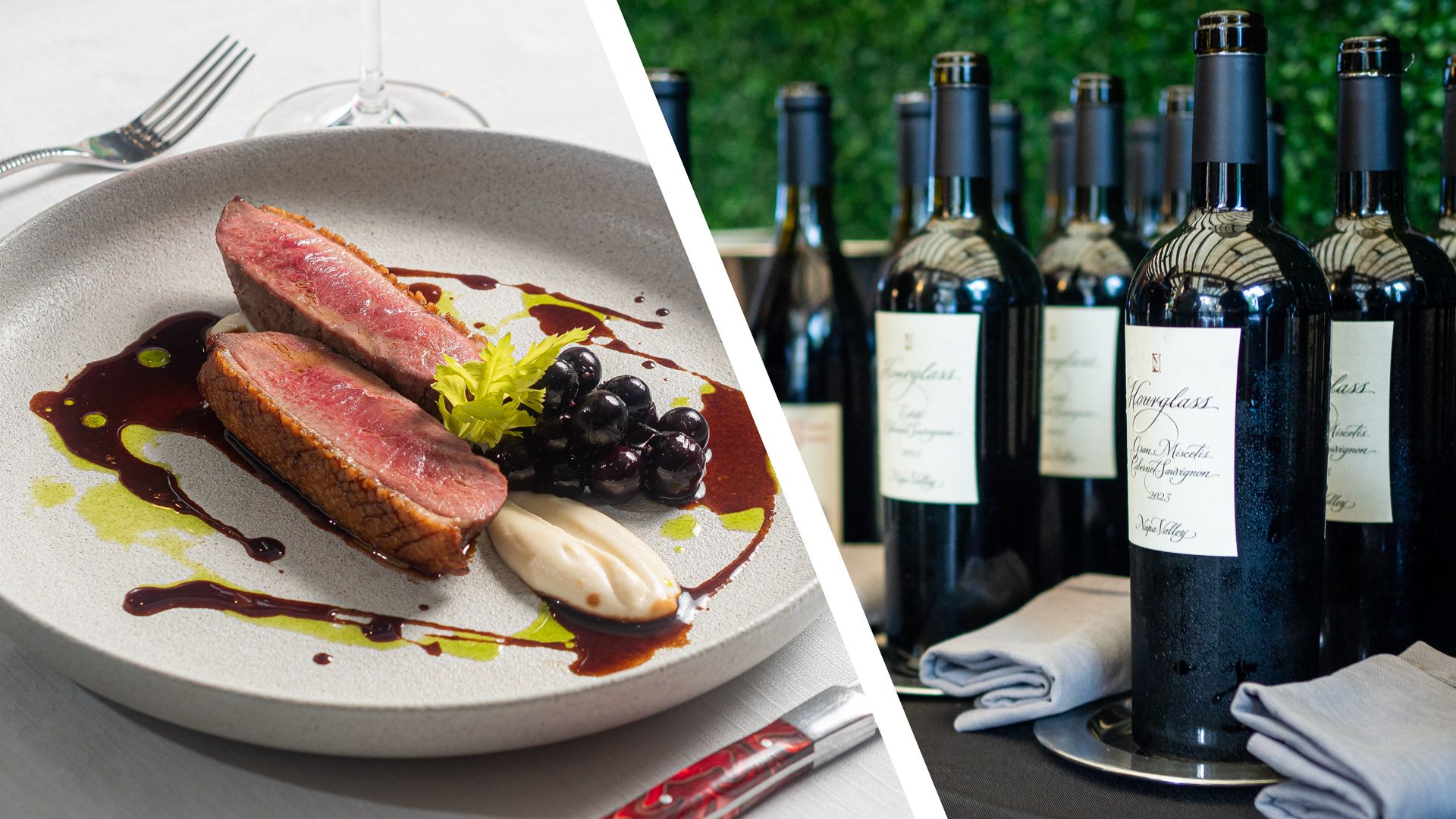 Image of crispy duck breast with Hourglass vineyards melot