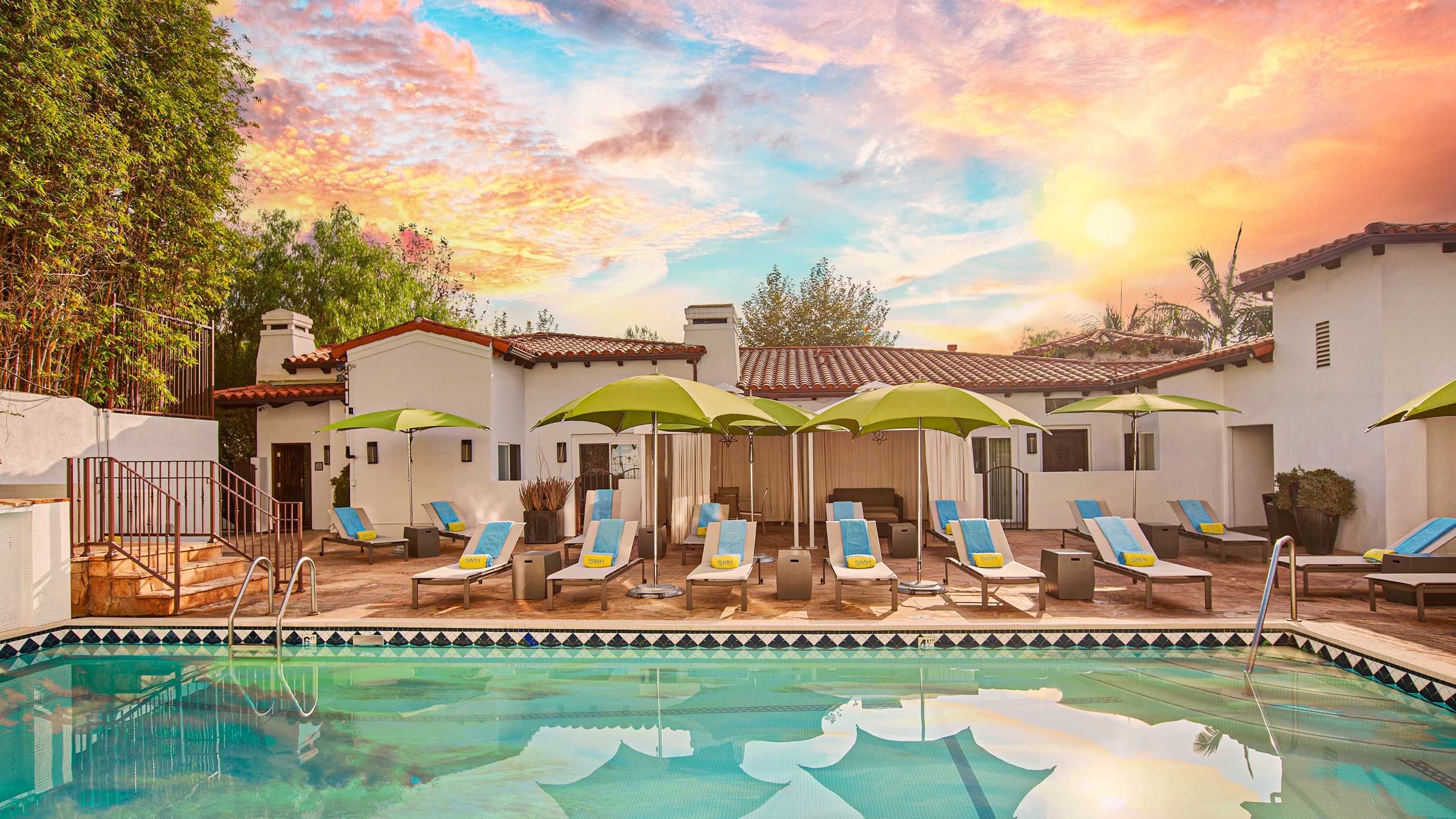 Amazing image of Villa Pool at Sunset.