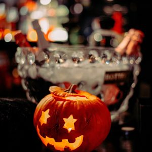 Halloween Pumpkin on Bar Top