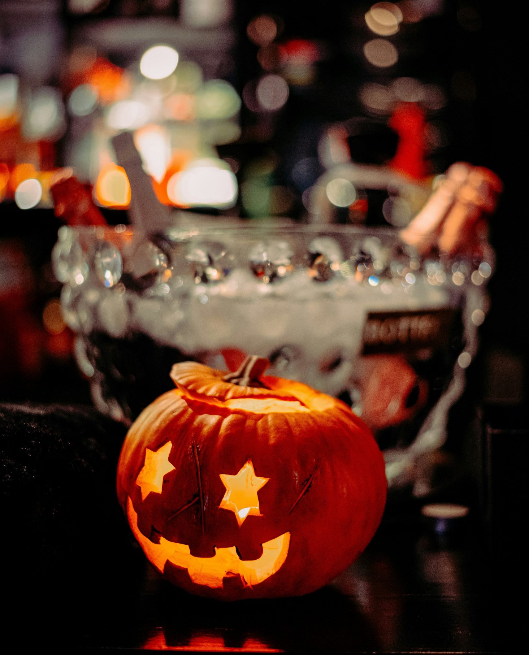 Halloween Pumpkin on Bar Top